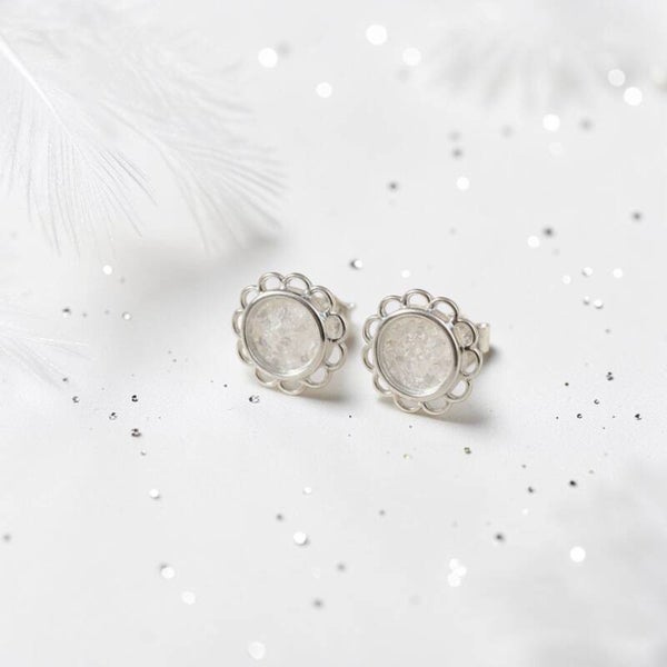 Frill Edge Stud Memorial Earrings