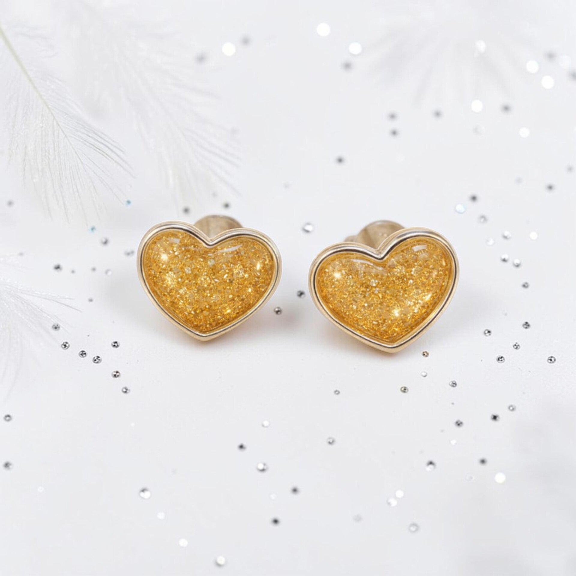 Chunky Heart Memorial Stud Earrings