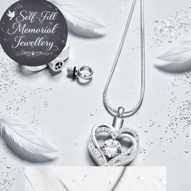 Love Heart  Self-Fill Memorial Necklace