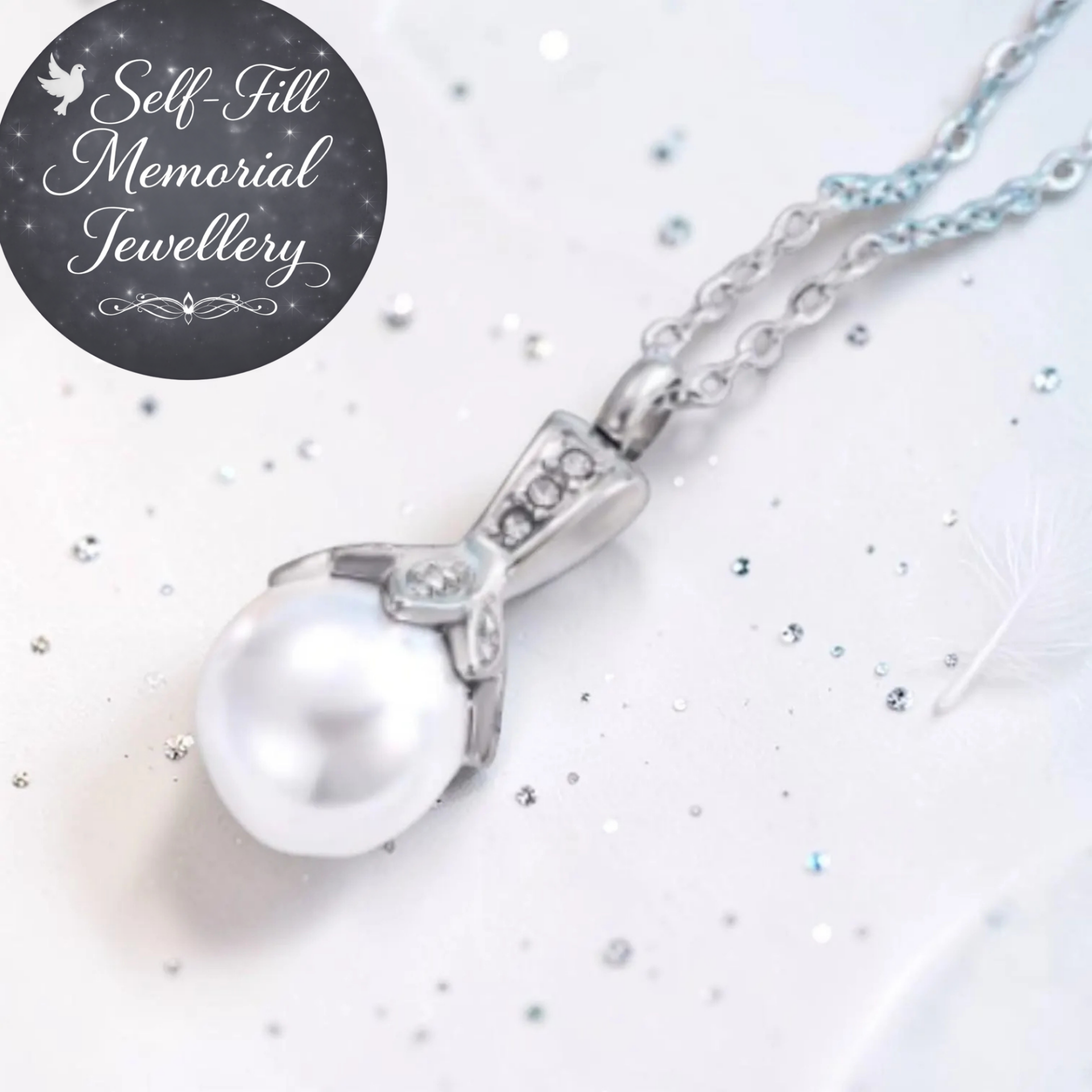 Pearl Water Drop Self-Fill Memorial Necklace