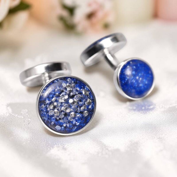 Double Round Two Setting Memorial Cufflinks