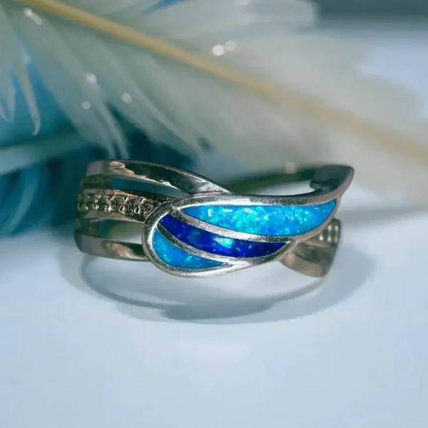 Angel Wings Heart Memorial Ring  - Sterling Silver