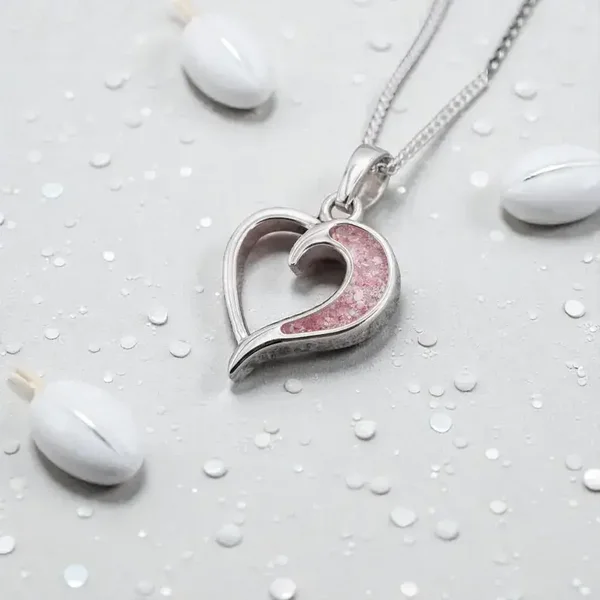 Hollow Heart Memorial Necklace