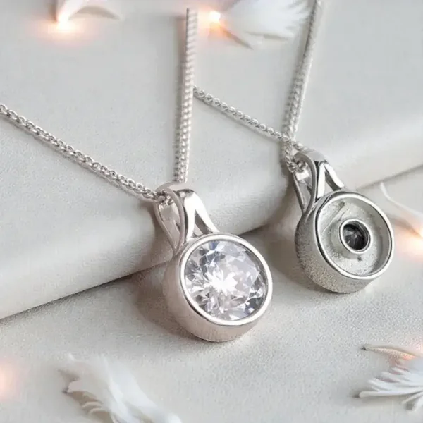 Hidden Memeory Round Memorial Necklace