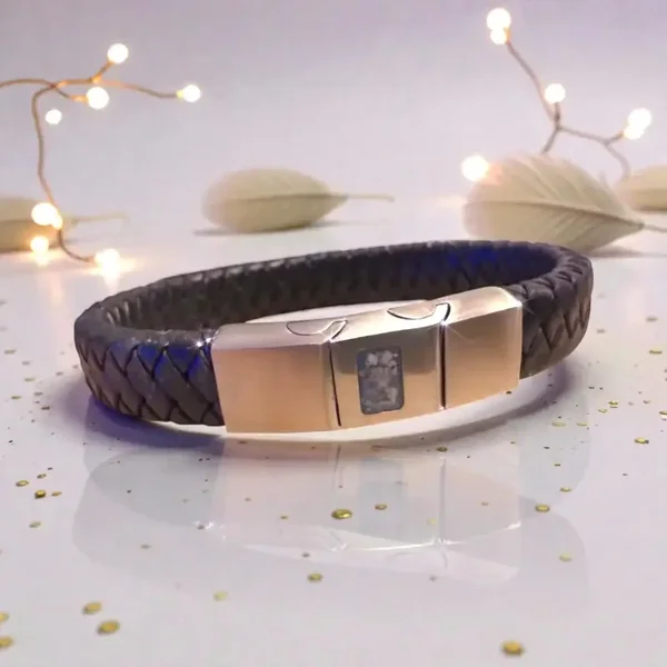 Braided Leather Memorial Bracelet / Bangle