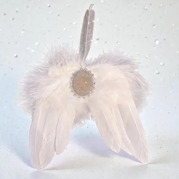 Memorial Angel Feather Wings Ornament with Detachable Pendant