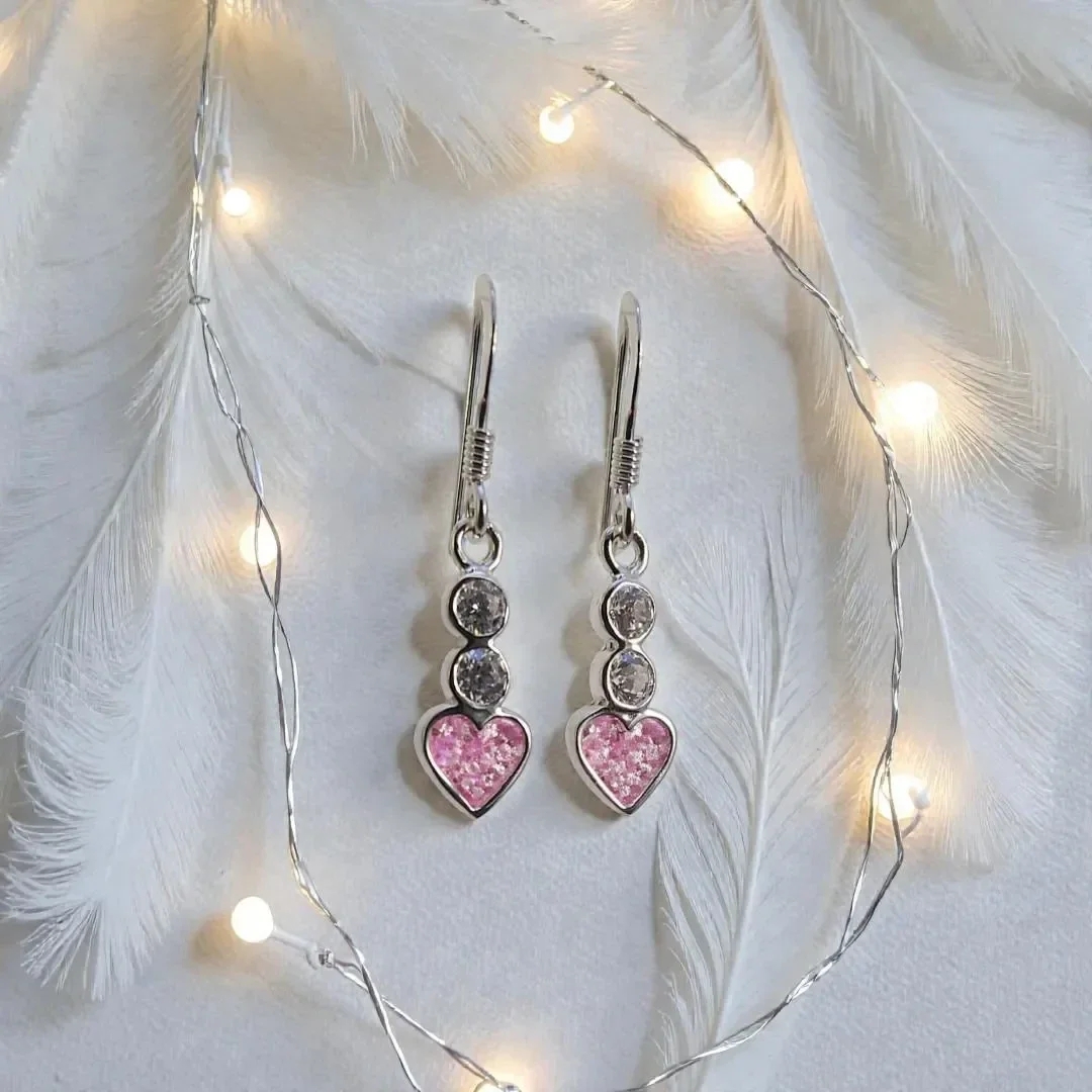 Heart Drop Memorial Earrings