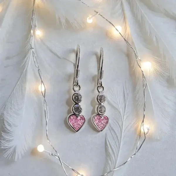 Heart Drop Memorial Earrings