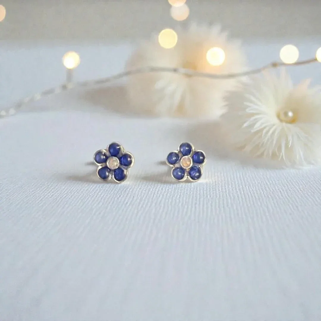 Mini Forget-Me-Not Memorial Stud Earrings