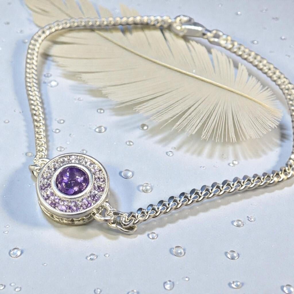 Round Halo Memorial Bracelet