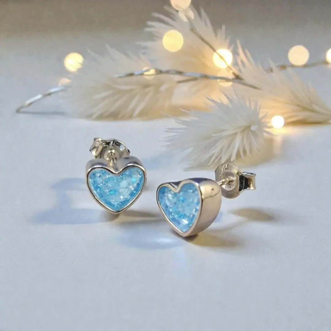 Heart Stud Memorial Earrings