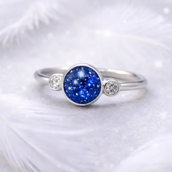 Round Gem Memorial Ring