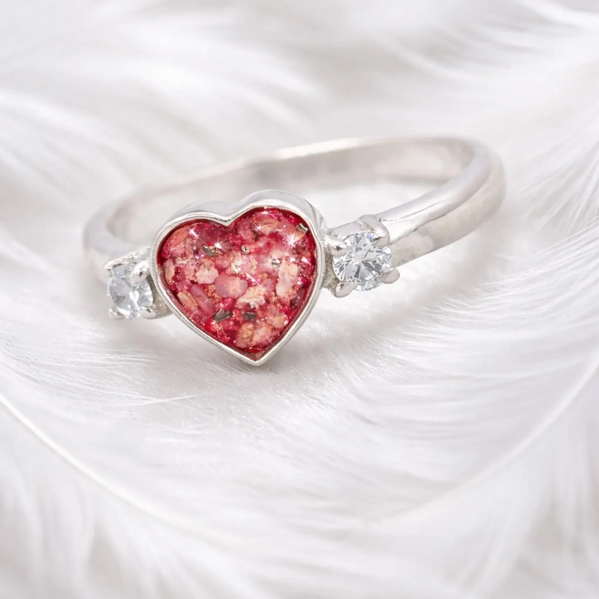 Heart Gem Memorial Ring