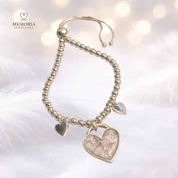 Heart Slider Memorial Bracelet