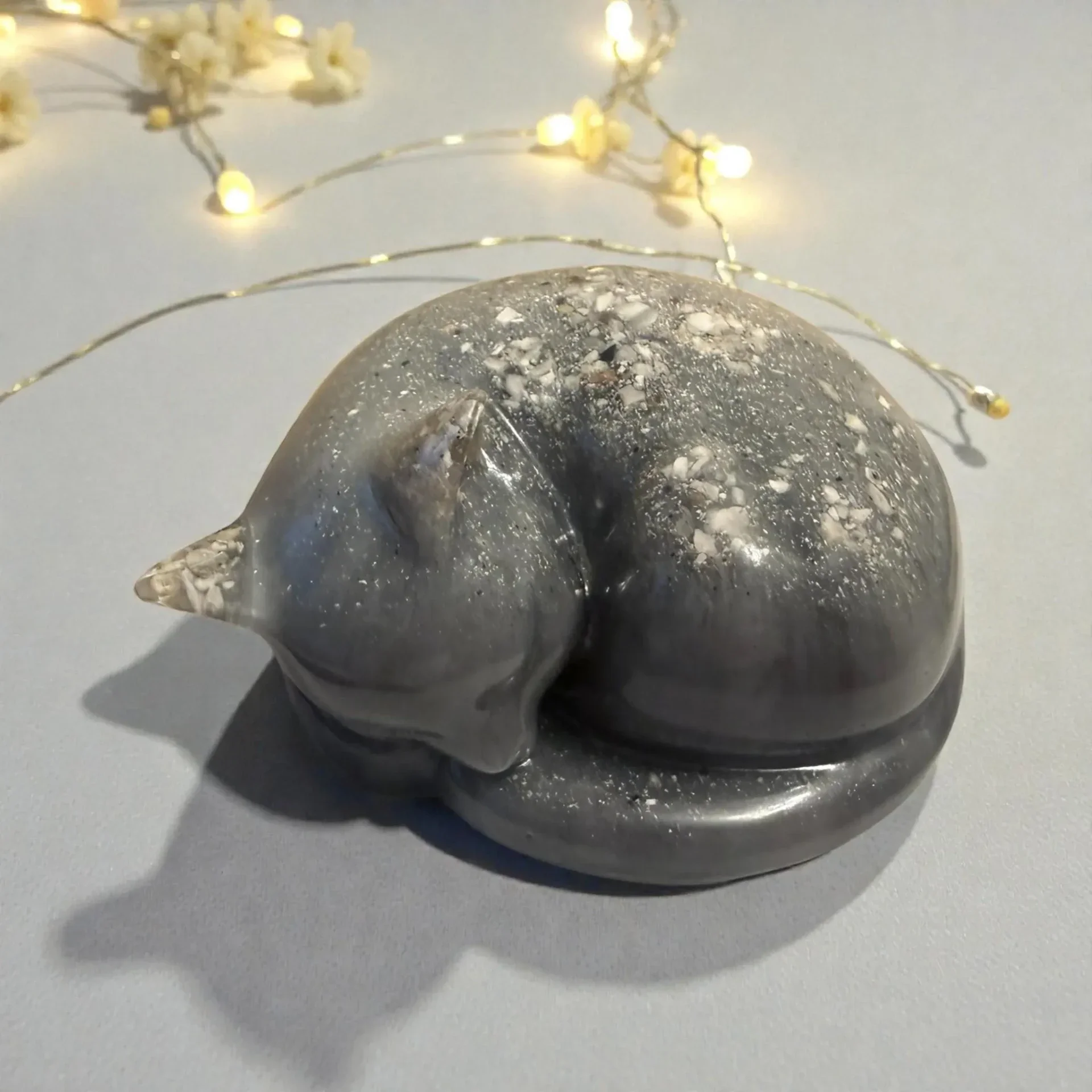 Sleeping Cat Resin Memorial Ornament