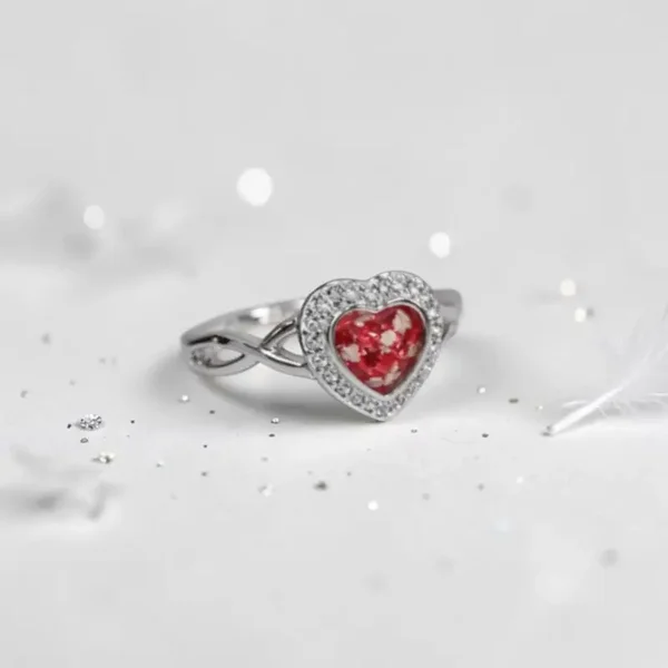 Criss Cross Heart Memorial Ring