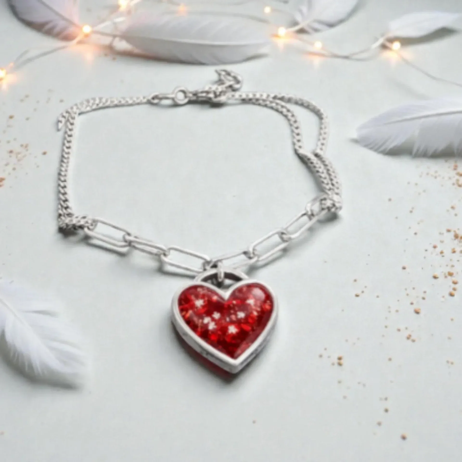 Link Heart Memorial Bracelet
