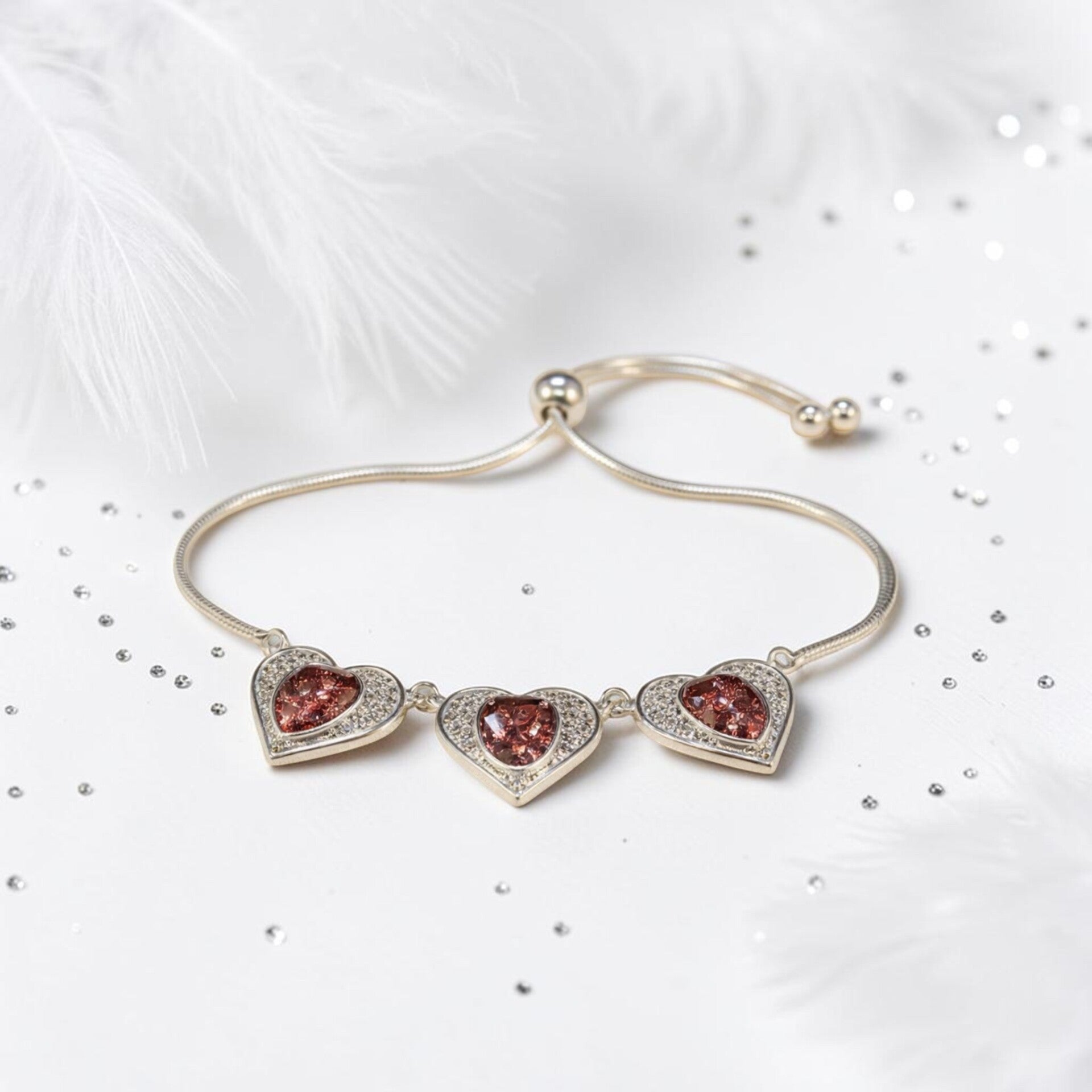Three Heart Memorial Bracelet