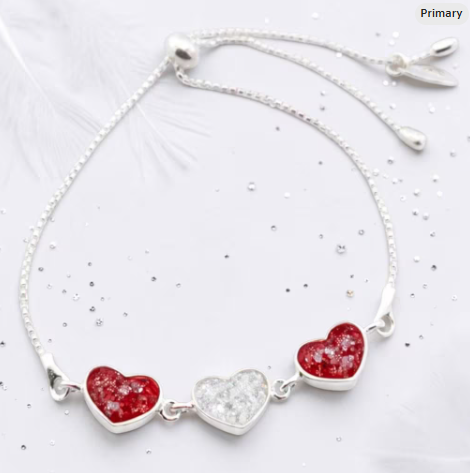 Three Heart  Memorial Bracelet