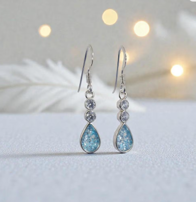 Teardrop Drop Memorial Earrings