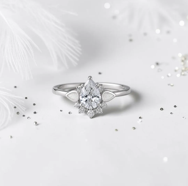 Dew Drop Cluster Memorial Ring - Sterling Silver