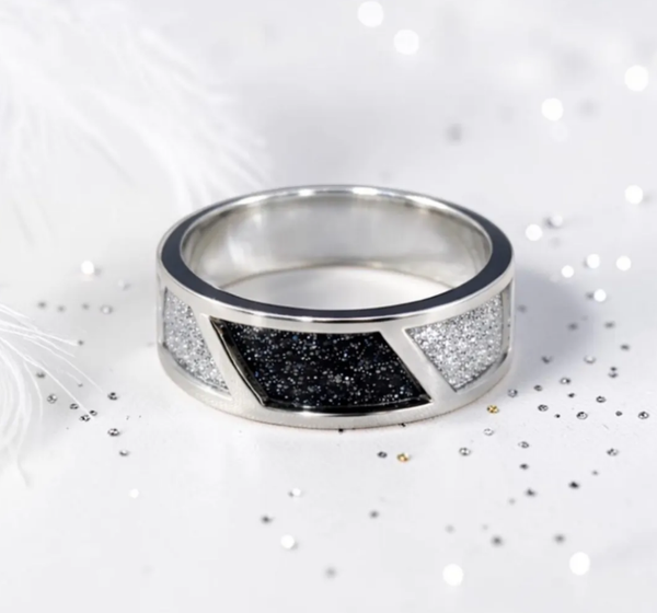 Triple Fronted Memorial Band Ring