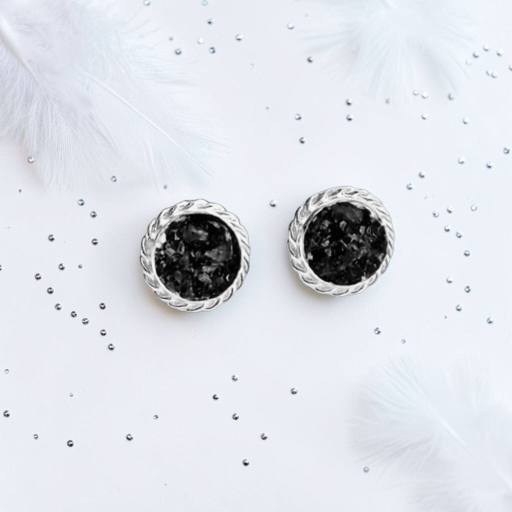 Rope Edge Memorial Stud Earrings