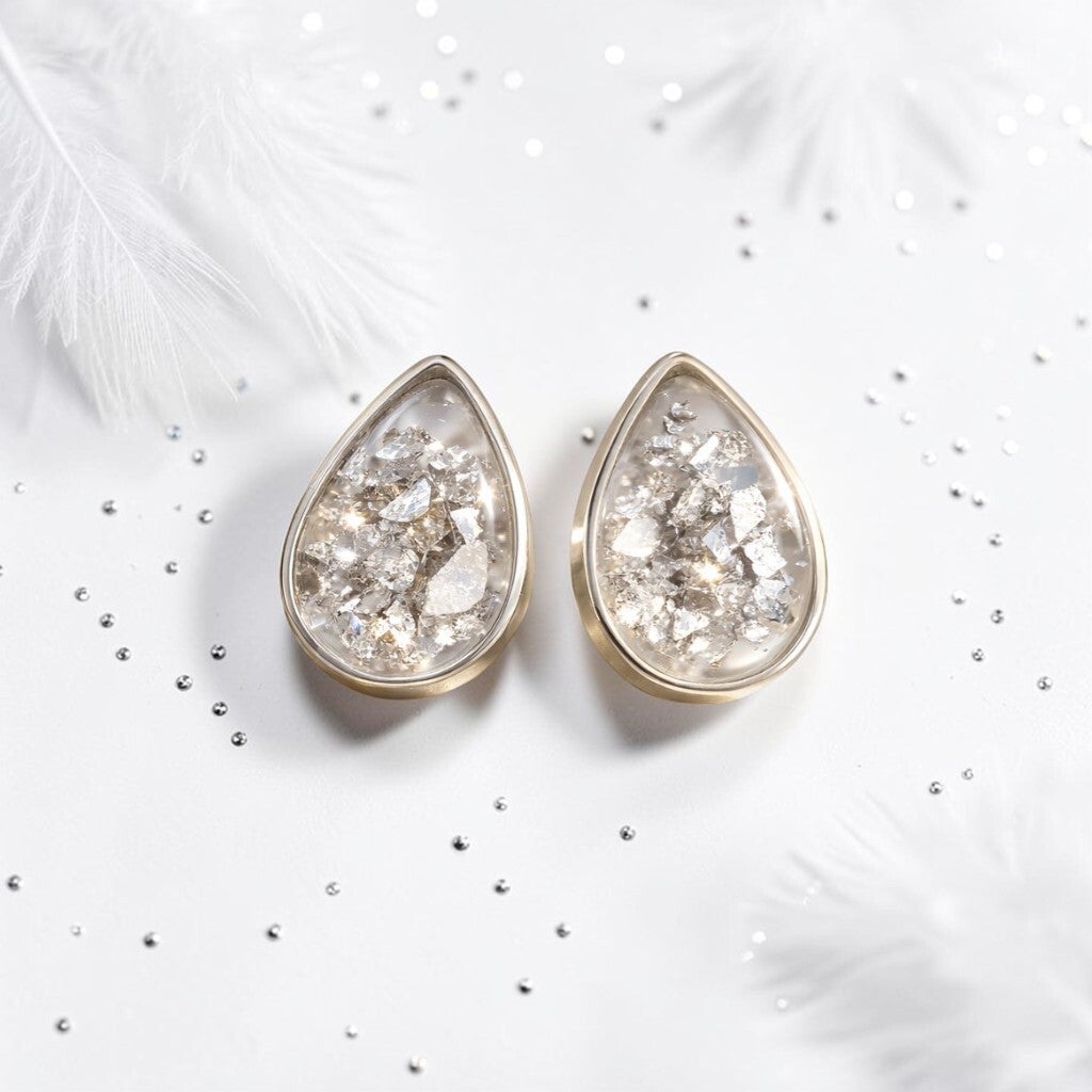 Pear Memorial Stud Earrings