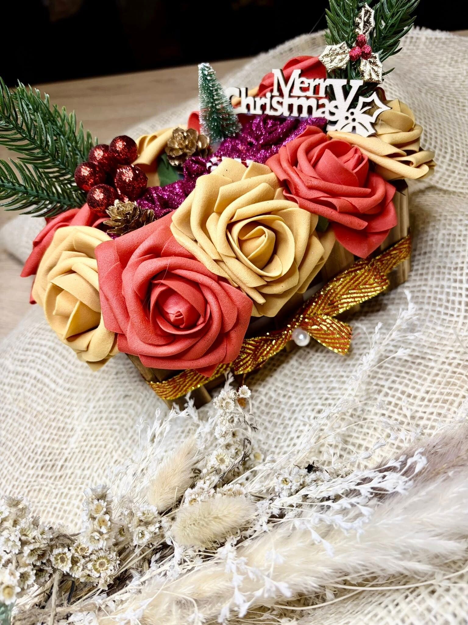 Jardinière florale en bois