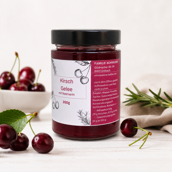 Kirsch Gelee mit Rosmarin
