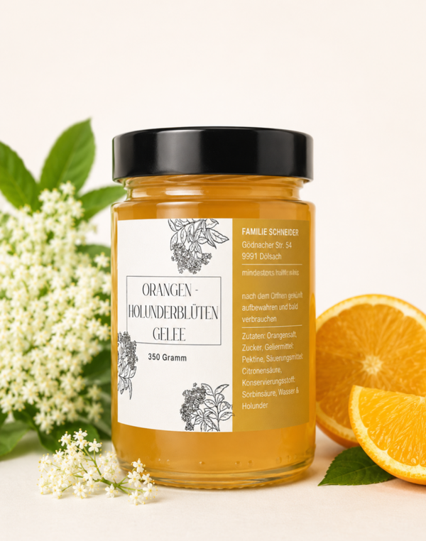 Orangen-Holunderblüten Gelee