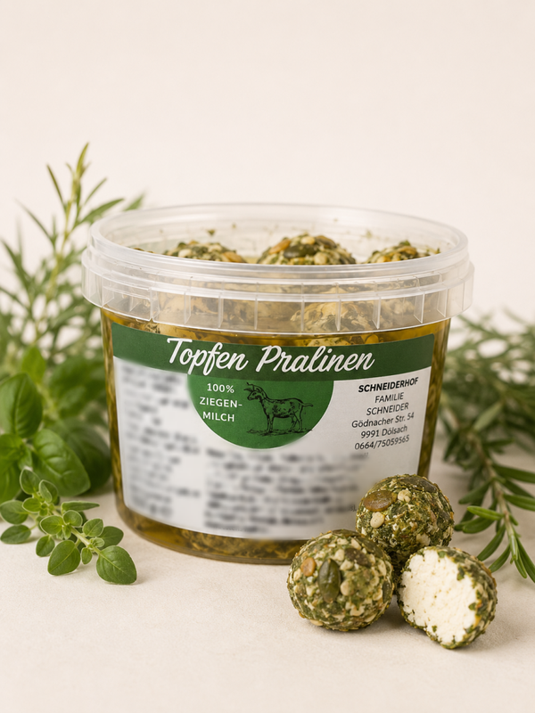 Ziegen Topfen Pralinen (grün)