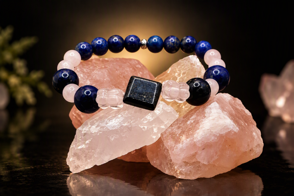 Lapis lazuli et cristal de roche - 18 cm