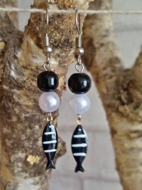 Boucles d'oreilles Petits poissons Gwen ha Du