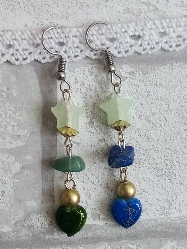 Boucles d'oreilles cœurs de météorite