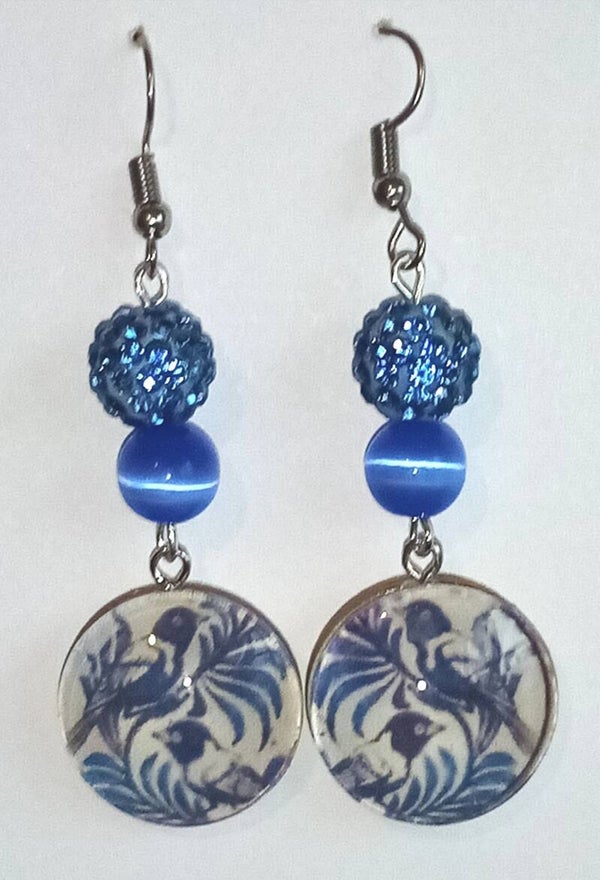 Boucles d'oreilles Oiseaux bleus