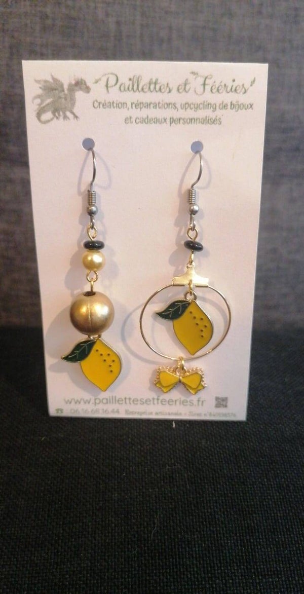 Boucles d'oreilles Citron de Pin-up