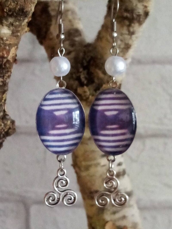 Boucles d'oreilles nœud Gwen ha Du