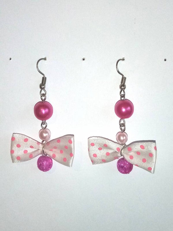 Boucles d'oreilles Nœuds polka dot