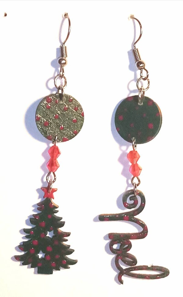 Boucles d'oreilles Noël polka dot