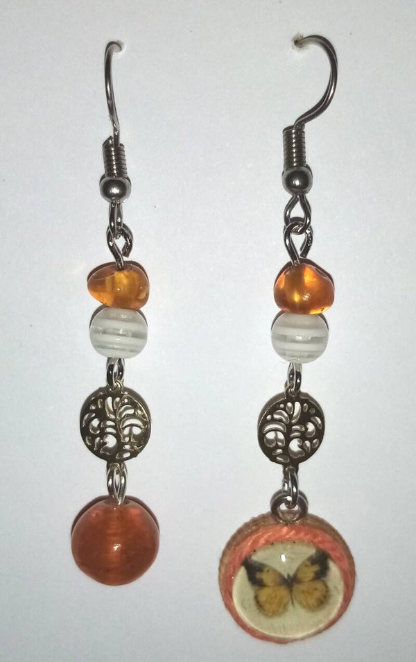 Boucles d'oreilles papillon d'ambre