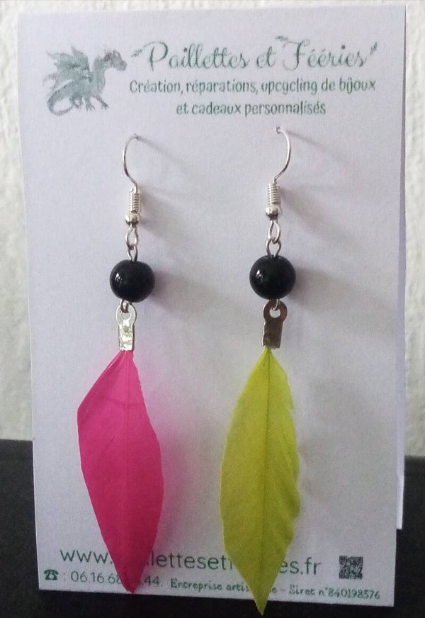 Boucles d'oreilles Green pink