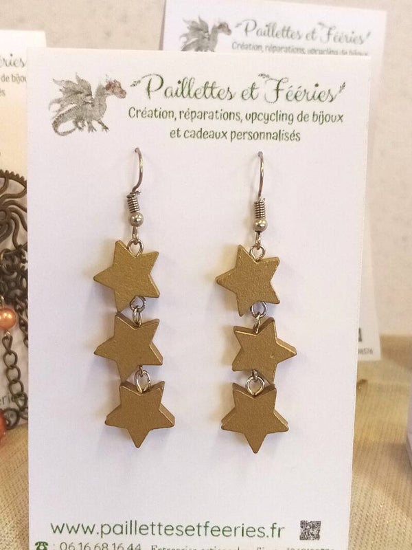 Boucles d'oreilles rivière étoilée