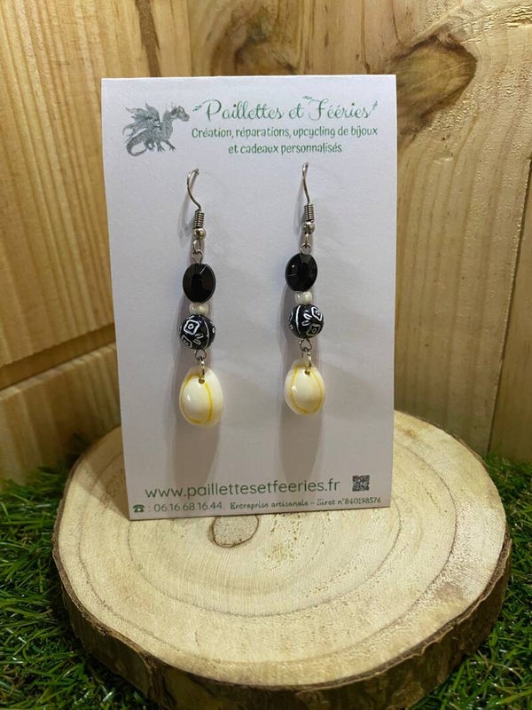 Boucles d'oreilles Coquillages Gwen ha Du