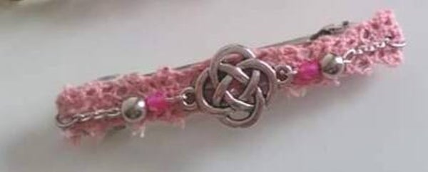 Barette Nœud celtique rose