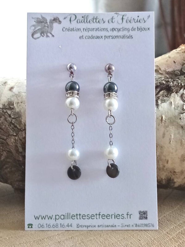 Puces d'oreilles noir et blanc