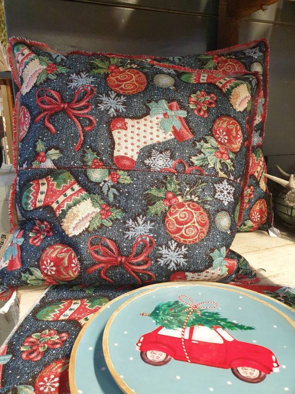 kussen 50 x 50 cm  met sierstiksel en rand (1310-24)