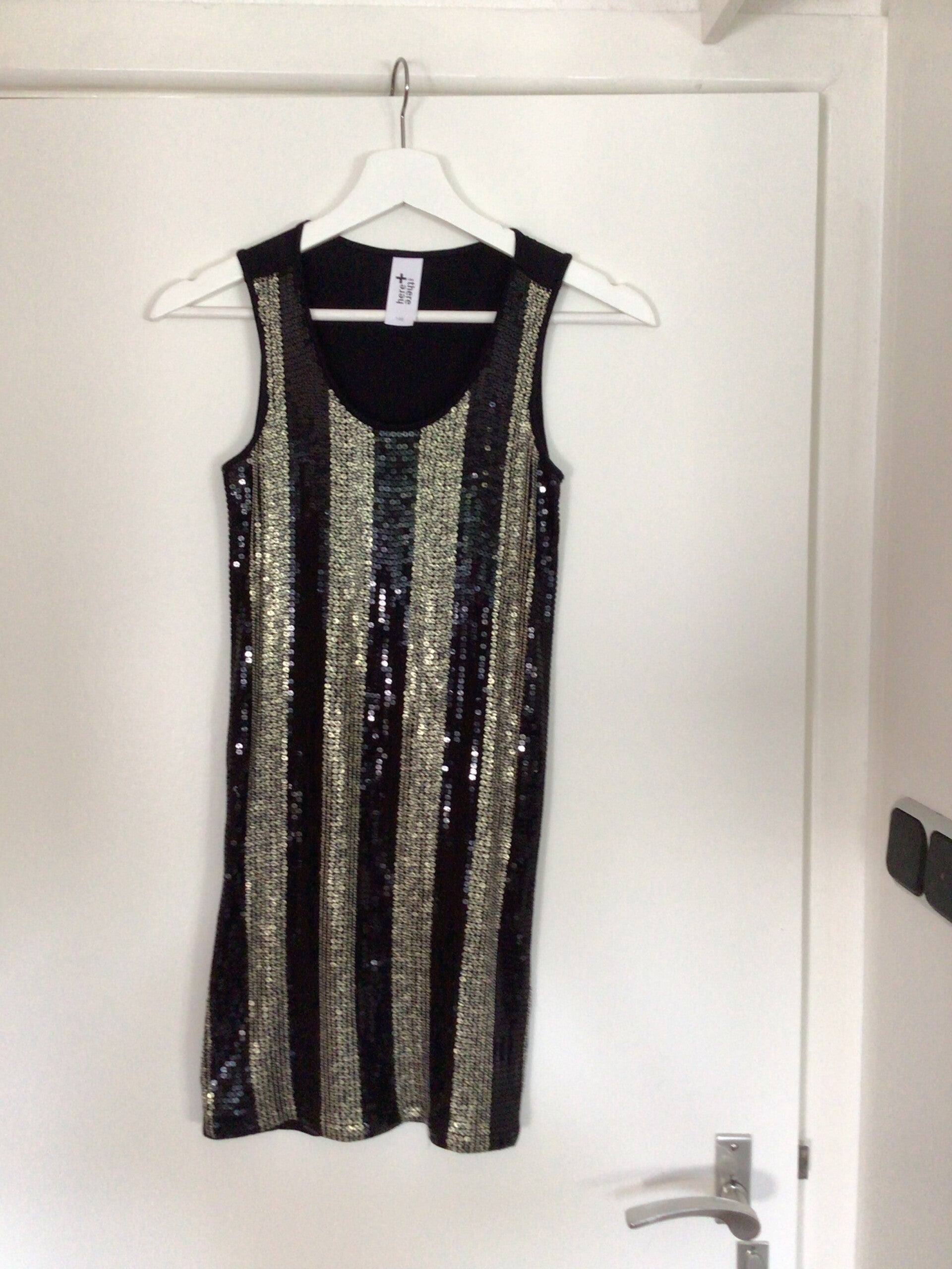 Jurk meisjes zwart goud paiilet