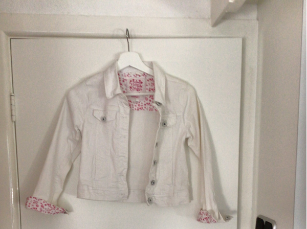 Meisjesspijkerjack wit