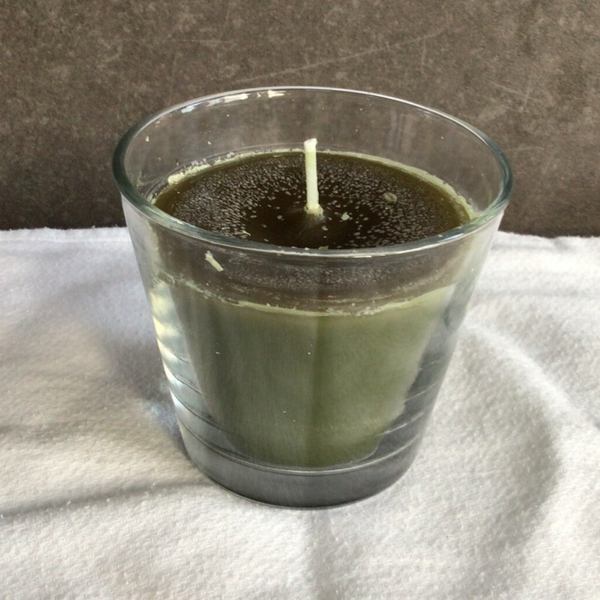 Kaars groen in glas